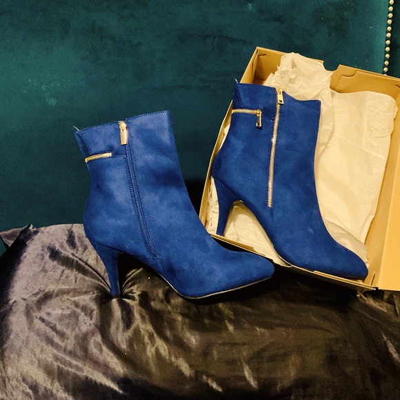 Cloudwalkers cobalt heeled shoe boots with zippers - Picture 2 of 3